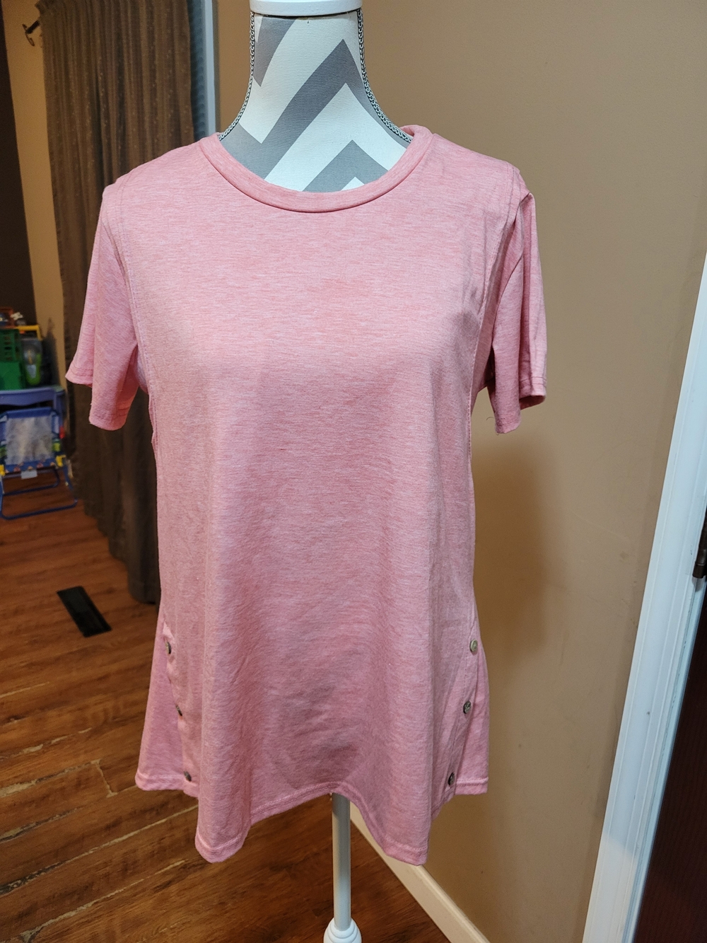 Classic Pink Short-Sleeve Women’s Maternity Top